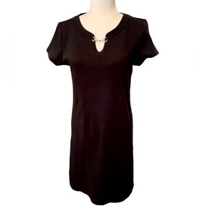 TALBOTS Black Jersey Knit Sheath Dress Size Small